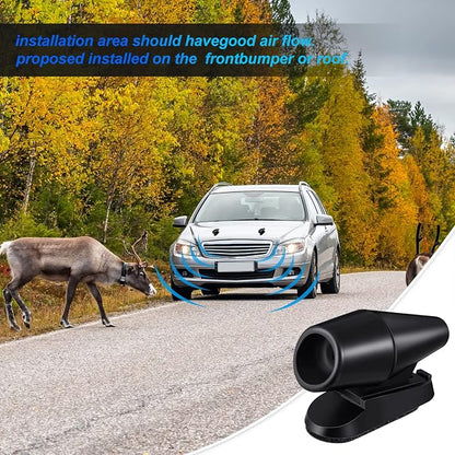 Frienda 50 Pieces Deer Whistles for Vehicles Avoids Collisions, Deer Whistles for Car, Horns for Vehicles Warning Devices with Waterproof Animal Alert for Car and Motorcycle (Black)