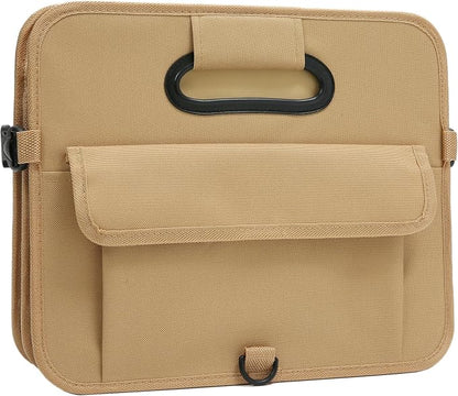 AOKJOY Car Trunk Organizer Car Storage Organizer Collapsible Multi Compartment Car Organizer Adjustable Straps Car Organizer for SUV(Ginger)