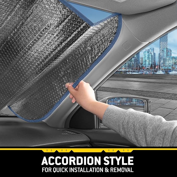 BDK Classic Batman Front Windshield Auto Shade, Accordion Folding Auto Sunshade for Car Truck SUV-Blocks UV Rays Sun Visor Protector, Keeps Your Vehicle Cool-58 x 27 Inch