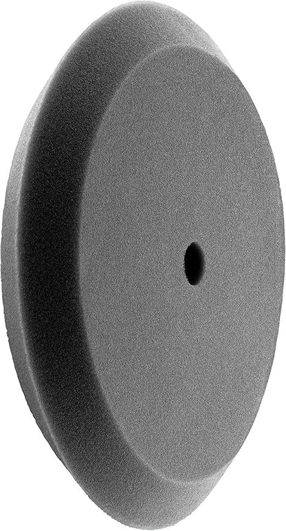 HI-Buff 8" Foam Buffing Pad – Black Final Finish – Slant Edge Design, Hook & Loop Backing – Fits 7" Backing Plate – Ultra Soft Finishing Pad for High Gloss Shine – Open Cell Foam