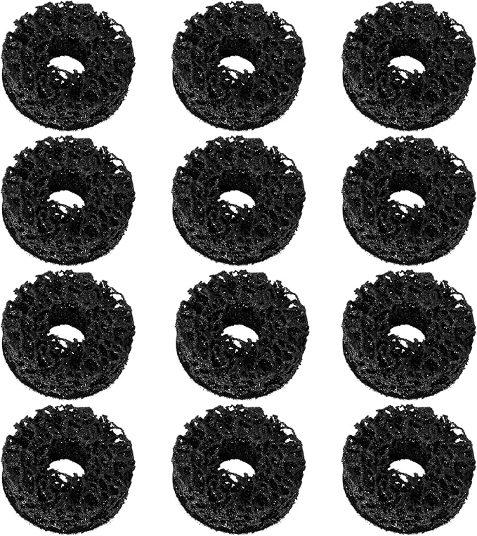 12PCS Wheel Hub Cleaning Pads, 2" Durable Nylon Web Pads, Wheel Stud Cleaner Pads