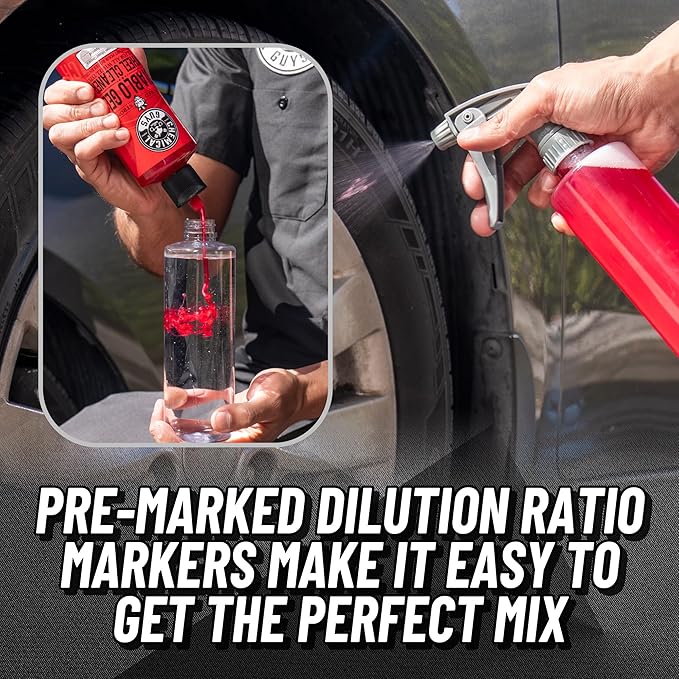 Chemical Guys Heavy Duty Bottle and Trigger Sprayer, Chemical-Resistant Viton Seal, Adjustable Mist to Stream Nozzle, High Output, Car Detailing Cleaners and Degreasers - 16 Oz, 3 Pack