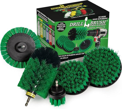 Rotating Nylon Spin Scrubber - Grout and Oven Cleaner Brush Set - Kitchen Cleaning Supplies - Gap Cleaning Brush Kit- Stainless Steel Appliances - Washing Machine, Microwave, Air Fryer & Wall Cleaner