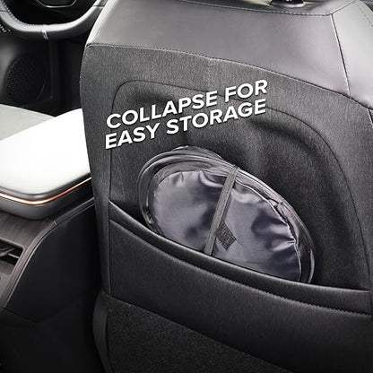 Armor All Car Trash Can, 3.3 Gallon Pop-Up Garbage Bin, Waterproof, Loop for Hanging, Velcro Base, Washable, Metal Frame, Portable Collapsible Design for Easy Storage, 12” Inch High x 9” Inch Wide