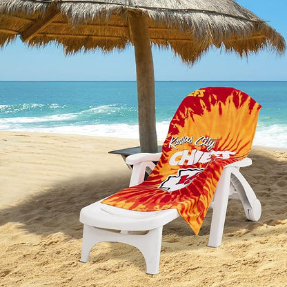 Northwest NFL Kansas City Chiefs Unisex-Adult Beach Towel, 30" x 60", Psychedelic