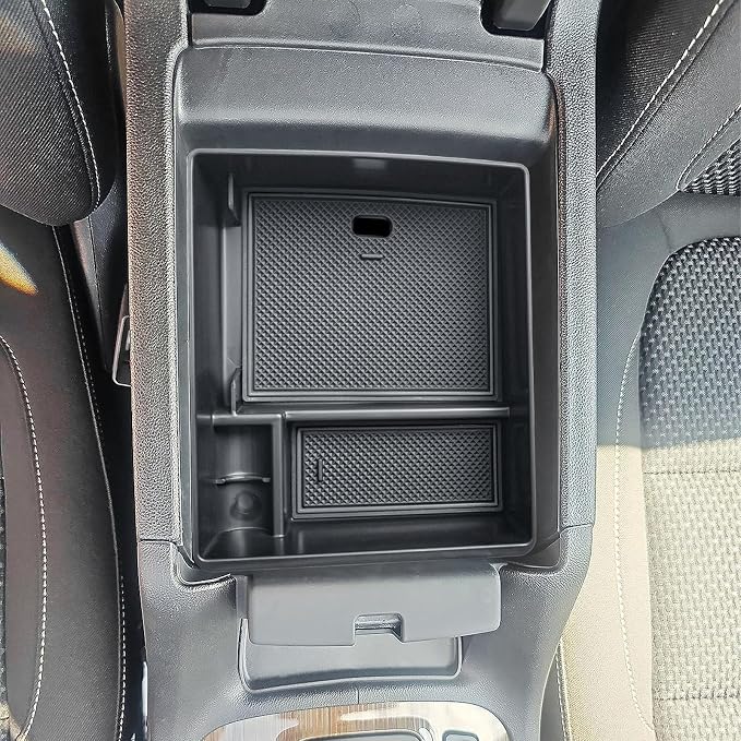 EDBETOS Acadia Center Console Organizer Compatible with 2017-2023 GMC Acadia Accessories SLE SLT AT4 Denali Armrest Box Insert Tray Secondary Storage Pallet ABS Plastic Material, Black