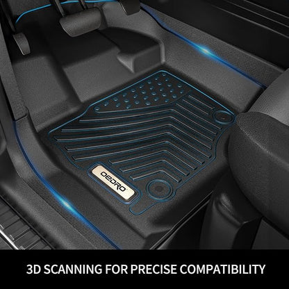 OEDRO Floor Mats Fit for Toyota Tacoma Double Cab 2005-2015, TPE All Weather Custom Fit Tacoma Car Mats, Front & 2nd Seat 2 Row Floor Liner Set, Black