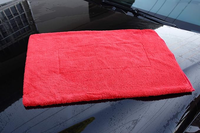 Maxshine 12 Pack Big Red Microfiber Towel (1000GSM) - Large Plush, Rinse-Free Drying Towels, Double-Sided Detailing for Cars (20”x28” / 51x71cm), Professional Auto Detailing Towels