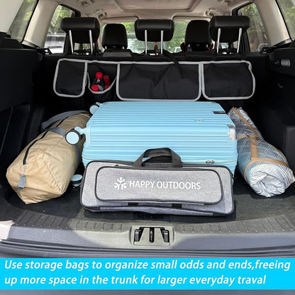 Trunk Organizer - Car Organizer, Foldable Trunk organizer for SUV/MPV/Truck, Collapsible Car Storage Bag with 4 Pockets, Black, 40.16"×11.02"