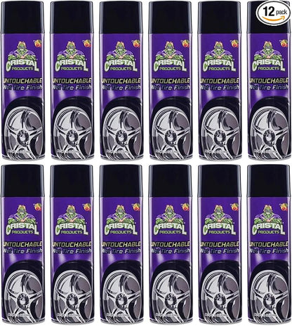Cristal Products Untouchable Tire Shine Spray – Long-Lasting Wet Tire Finish for Deep Gloss & Protection – Waterproof Tire Shine, Easy Application, Premium Tire Cleaner Shine 8oz (12PK)