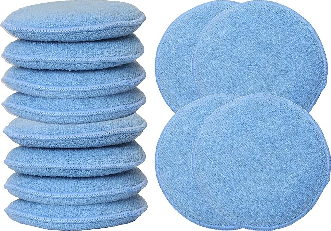 SimpleHouseware Car Wash Sponge Wax Microfiber Applicator Pads, 12-Pack
