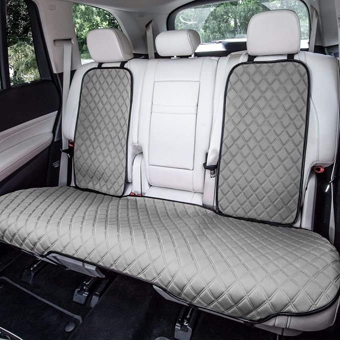 FH Group Neosupreme Automotive Seat Cushions - Universal Fit, Rear Car Seat Cushion With Non-Slip Silicone Backing for SUV, Sedan, Van - Gray