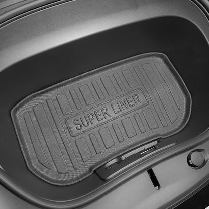 SUPER LINER Tesla Model 3 Floor Mats 2025 2026 2024 | Custom Fit All-Weather 8-Piece Set TPE Material | Tesla Model 3 Highland Floor Mats&Seatback Mats&Cargo Liner, Trunk&Interior Accessories