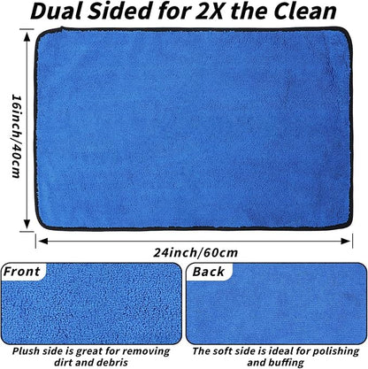 20 Pack Microfiber Towels for Cars, 24" x 16" 400 GSM Car Detailing Towels, Dual Pile Microfiber Cleaning Cloths Quick Drying, Lint Free Scratch Free Car Drying Towels for Auto, Truck, SUV, RV & Boat