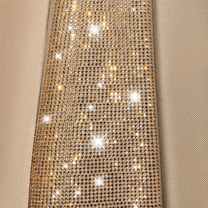 CAR PASS Beige Oxford Bling Diamond Car Seat Covers Full Set Interior Sets, Waterproof Shining Glitter Sparkly Crystal Universal Armrest Fit 95% Automotive Truck SUV Cute Women Girl, Beige Rhinestone