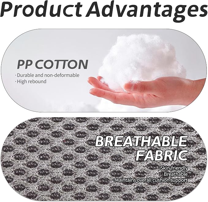 Car Booster Bandage Seat Cushion for Short Adults Thick Breathable Mesh Height Adjustable for Driving, Office & Home Use Universal Fit for Cars, Trucks & Wheelchairs 15.7"x15.7"x4.7"-Gray