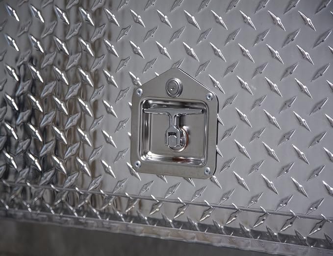 Buyers Products - 1705660 Contractor Toolbox With Drop Door, Diamond Tread Aluminum, 96 Inches