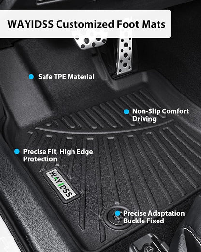 Floor Mats for 2025 2026 Nissan Armada & Infiniti QX80(Fit 7 and 8seat) with Trunk Mat 8PC TPE All-Weather Set - Custom Fit Non-Slip Floor+Cargo Liners Accessories