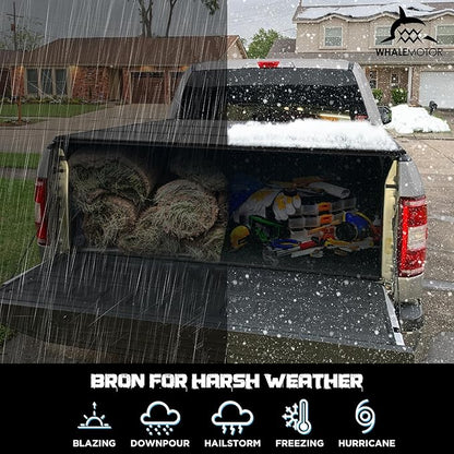 Hard Folding Truck Bed Tonneau Cover Compatiable with Dodge Ram 1500 Classic&New(2002-2026) 2500&3500(2003-2026) 6.4 ft Standard Box w/o Rambox, Tri Fold Style