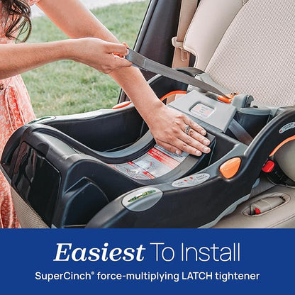 Chicco KeyFit 30 ClearTex Infant Car Seat and Base, Rear-Facing Seat for Infants 4-30 lbs., Includes Infant Head and Body Support, Compatible with Chicco Strollers, Baby Travel Gear, Pewter/Grey