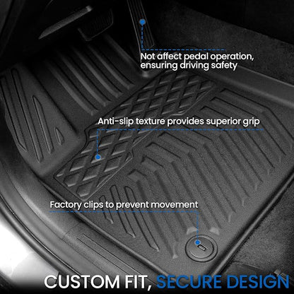Floor Mats Set for 2021-2024 2025 2026 Kia Sorento Gasoline 6/7 Seats (Not Fit Hybrid), All Weather TPE Backrest Mat Cargo Liner Trunk Mat Accessories, Waterproof and Durable Car Mats