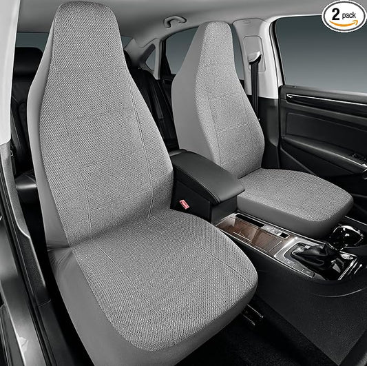 Road Comforts Car Seat Covers for Front Seat, High Back Heavy Duty Breathable Flax Seat Protector, Airbag, Not Seat Belt Compatible, Washable Seat Cover Fits for Most Cars, Trucks, SUVs, Vans