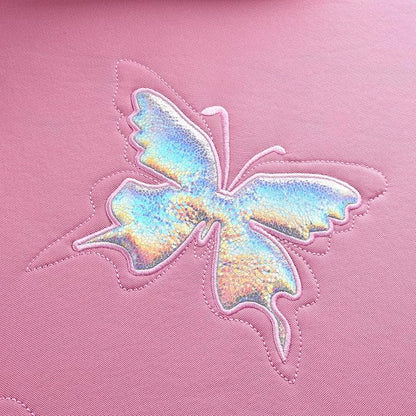 Flying Banner Butterfly car seat Covers ful Set Fashion Universal Lady Woman Female Rear Bench Split Colorized (Full Set - Lace, Solid Pink)