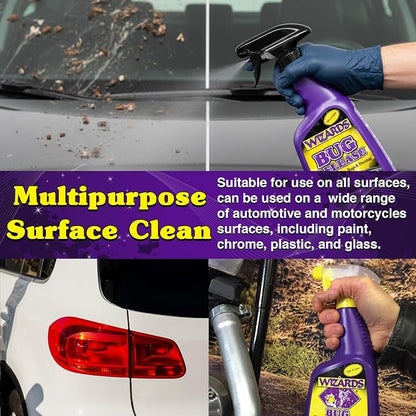 Wizards Bug Release - All Surface Bug Remover and Wash for All Vehicles - Softens and Neutralizes Acidic Bug Protein - Doubles as Spot Cleaner and Pre-Soak Car Cleaner - 22 Fl Oz