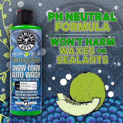Chemical Guys Car Wash Soap for Foam Cannon or Bucket, Honeydew Snow Foam Car Wash Soap for Trucks, Motorcycles, RVs & More, Super Suds, Honeydew Scent - 128 oz (1 Gallon)