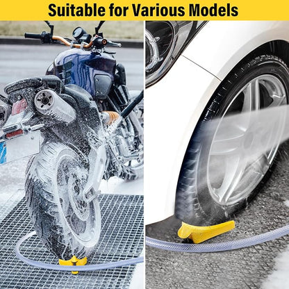 Dreyoo 4 Pcs Car Hose Guide, Tire Hose Roller for Car Washing, Detailing Tire Hoses Guide Preventing Pressure Washer Hoses Stuck Under The Wheels, Plastic Wash Tool to Avoid Snagging(Yellow)