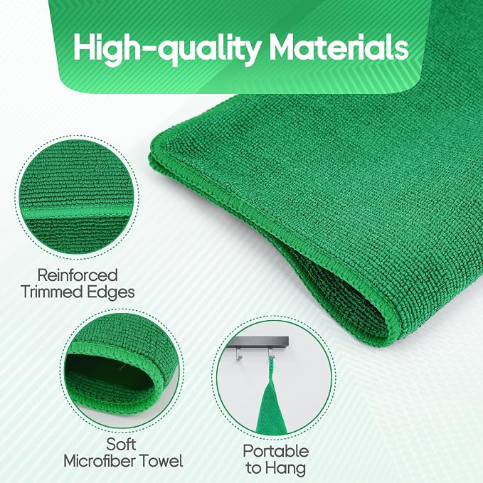 2PCS Clay Towel Auto Detailing, Clay Bar Towel Cloth Auto Detailing for Car (12 x 12 in) (Green)