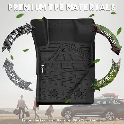 KARPAL Floor Mats for 2021-2026 Ford Bronco 4 Door (Not for Sport), Custom Fit TPE All Weather Ford Bronco Accessories 1st&2nd Row Floor Liner & Cargo Liner & Backrest Mat