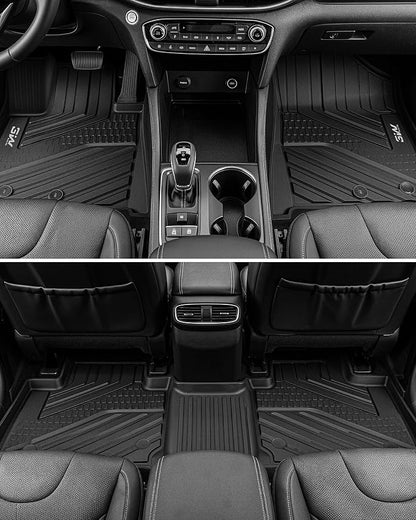 3W Floor Mats & Cargo Liner Fit for 2024 2025 2026 Hyundai Santa Fe 6&7 Seats Gas(Not for Hybrid), TPE All Weather Floor Liner for Hyundai Santa Fe Accessories SE/SEL/XRT/Limited/Calligraphy Car Mat