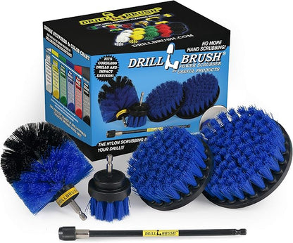 Boat Cleaning Accessories - Swimming Pool Scrub Brush - Medium Stiffness Brush Scrub Kit with Extension - Boat and Hull Cleaning Brush Set - Deck and Dock Cleaning Tools - Tank Cleaning Brush Set