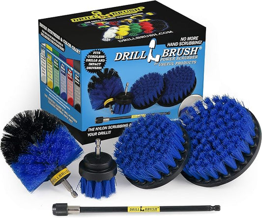 Boat Cleaning Accessories - Swimming Pool Scrub Brush - Medium Stiffness Brush Scrub Kit with Extension - Boat and Hull Cleaning Brush Set - Deck and Dock Cleaning Tools - Tank Cleaning Brush Set