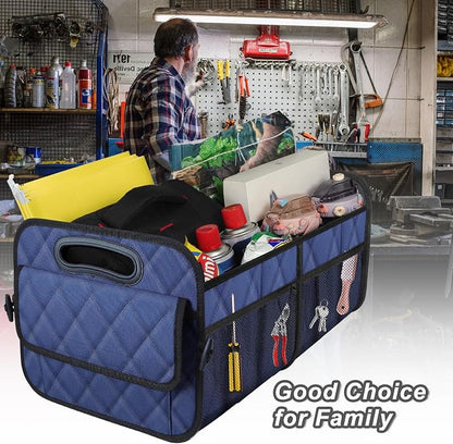 Deosk Car Trunk Organizer for SUV, Car Organizers and Storage with Reinforced Handles, Car Accessories for Women/Men 70L Waterproof Polyester Trunk Organizer(Large, Navy Blue)