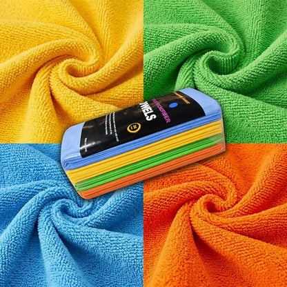 Assorted Color Microfiber Towels - 36-Pack, Dual-Sided Ultra Soft Plush Washcloth, Professional Grade Premium Microfiber Detailing Cleaning Cloths, Car, Household and Commercial (Mix Color, 16" x 16")