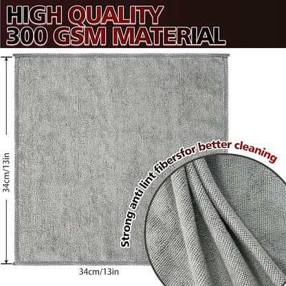 Microfiber Cleaning Cloth 12 Pack, 13 x 13 inch Microfiber Towels for Cars, High Performance Ultra Absorbent Car Washing Cloth, Lint Free Streak Free Cleaning Rags, 1200 Washes