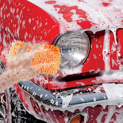 SCRUBIT Microfiber Car Wash Sponge - Non-Scratch Wash Mitt Microfibers for Cleaner Cars, Great for Everyday Cleaning - Automobile Cleaning Sponges Essential Part of Any Washing Kit - 2 Pack