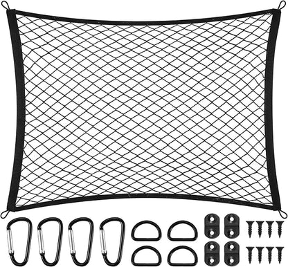 Cargo Net for SUV Rear Trunk Bed Compatible with Acura RDX MDX TLX Integra Tsx TL 2000-2025 2026 Accessories Elastic Netting Cover Net Stretchable Mesh Organizer 32" x 24" Stretch to 63"x43"