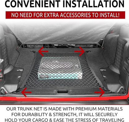Floor Style Trunk Cargo Net for Jeep Wrangler JK Rubicon Sahara Unlimited 4 - Door 2007 - 2018 New