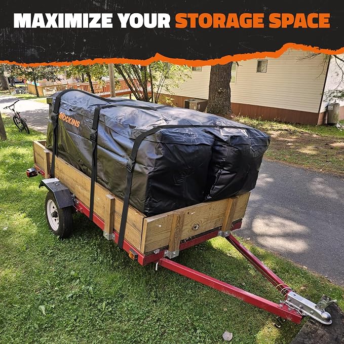 Mockins 40 Cu Ft XXL Hitch Cargo Carrier Bag Extra Wide 84"x24"x34" | 7 Ft Waterproof Trailer Hitch Storage & Truck Bed Cargo Bag | Heavy Duty Vehicle Soft-Shell Carriers w/ Lock, Straps & Case