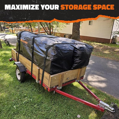 Mockins 40 Cu Ft XXL Hitch Cargo Carrier Bag Extra Wide 84"x24"x34" | 7 Ft Waterproof Trailer Hitch Storage & Truck Bed Cargo Bag | Heavy Duty Vehicle Soft-Shell Carriers w/ Lock, Straps & Case