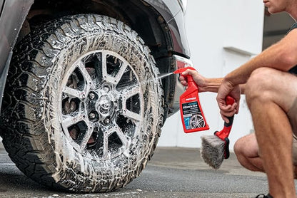 Mothers Foaming Wheel & Tire Cleaner, 1 gal. – Foaming Action Lifts Brake Dust & Grime, Safe for Factory-Coated Wheels, Restores, Cleans, Finishes Fast, Spot-Free Rinse (05902)