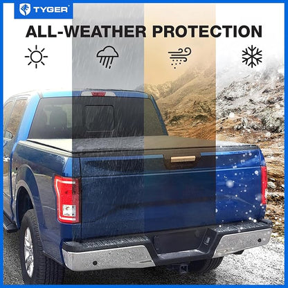 Tyger Auto T2 Low Profile Soft Roll-up Truck Bed Tonneau Cover Compatible with 2015-2026 Ford F-150 | Fleetside 5.5' (67") Bed | TG-BC2F6229