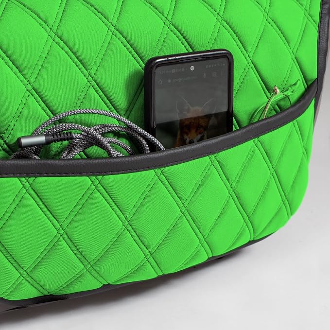 FH Group Car Seat Cushion – Neosupreme Single Front Seat Cover with Front Pockets, Airbag Compatible, Universal Fit Car Seat Cushion for Driver or Passenger Seat, SUV, Truck, Sedan & Van – Green
