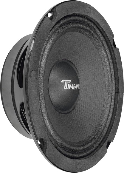 Timpano 6.5 Inch Shallow Midrange Speaker 500 Watts Max Power TPT-MR6-4 PRO, 6.5 Midrange Speakers 4 Ohm Shallow Mount Car Audio Speaker, Pro Audio Loudspeaker Compact for Doors (Single)