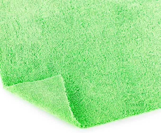 The Rag Company - Creature Edgeless Auto Detailing Towels (10-Pack) Professional 70/30 Blend, Dual-Pile Plush Microfiber, Buffing & Polishing, 420gsm, 16in x 16in, Lime Green
