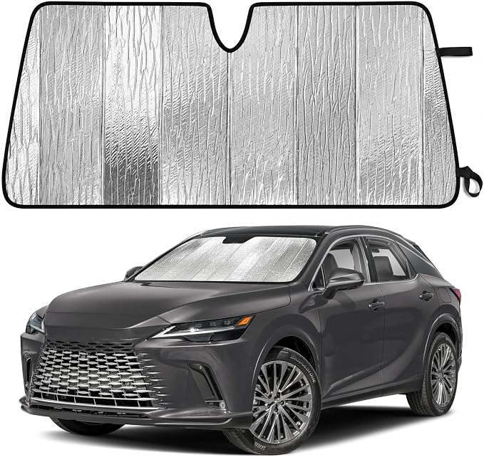 EcoNour Accordion Foldable Windshield Sun Shade Fit for Lexus RX 2023-2023 2024 2025 Sunshade, Front Car Window Shades Sun Visor, Blocks UV Rays & Heat, Car Accessories