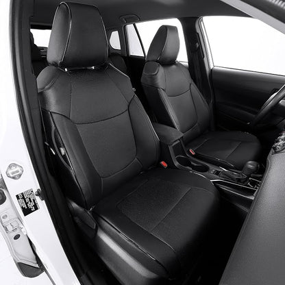TTX LIGHTING Custom Fit Seat Covers for Toyota Corolla Cross Hybrid 2023 2024 2025 2026 SE,XES,Full Set Faux Leather Cross Hybrid Seat Covers Black